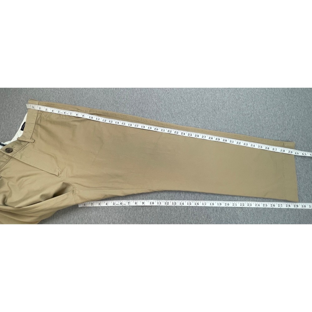 J Crew Pants Mens 36 x 30 Beige Cotton Blend Stretch Flat Front Chino Straight - Picture 7 of 7